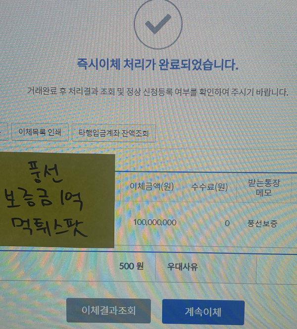 풍선 보증금 인증사진